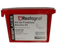 Restagraf - Kit de Fixations pour Bouclier Avant CLIO III Berline, Estate Phase 1-2 (09/2005 à 12/2014) - Réf. 701015D - Boîte de 64 Pièces