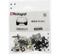 Restagraf - Kit de Fixations pour Bouclier Avant IBIZA III (Phase 1) (03/2002 à 03/2006) - Kit Complet pour Réparation ou Remplacement - Réf. 609001D