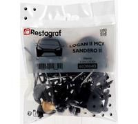 Restagraf - Kit de Fixations pour Bouclier Avant LOGAN II MCV, SANDERO STEPWAY (01/2013 à 10/2020) - Kit Complet pour Réparation ou Remplacement - Réf. 602004D