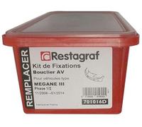 Restagraf - Kit de Fixations pour Bouclier Avant MEGANE III Phase 1-2 sauf RS-GT et GT Line (11/2008 à 01/2014) - Kit Complet pour Réparation ou Remplacement - Réf. 701016D