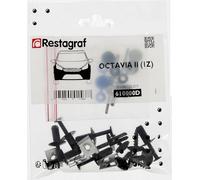 Restagraf - Kit de Fixations pour Bouclier Avant Octavia II (1Z) Toutes Versions (06/2004 à 03/2013) - Kit Complet pour Réparation ou Remplacement - Réf. 610000D