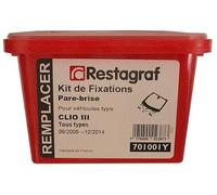 Restagraf - Kit de Fixations pour Pare-Brise CLIO III Tous Modèles (09/2005 à 12/2014) - Kit Complet pour Réparation ou Remplacement - Réf. 701001Y