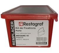 Restagraf - Kit de Fixations pour Porte MEGANE III Phase 2-3 sauf CC (04/2012 à 05/2016) - Kit Complet pour Réparation ou Remplacement - Réf. 701020A