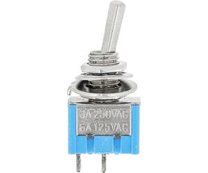 Restagraf - Micro-Bouton Interrupteur Électrique à Levier - 2 Broches - Connexion Cosse Plate - 6 A - 12 V - Réf. 17071 - Blister de 1