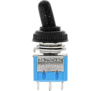 Restagraf - Micro-Bouton Interrupteur Électrique à Levier Étanche - 6 Broches - Connexion Cosse Plate - 3 A - 250 VAC - Réf. 17074 - Blister de 1