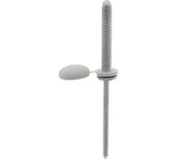 Restagraf - Rivets Cannelés avec Chapos Blancs pour Plaques d'Immatriculation - Diamètre 4 mm - Fixation Durable sur Carrosserie ou Support Plastique - Réf. 4738 - Sachet de 60