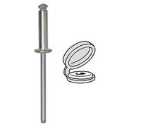 Restagraf - Rivets Épanouis avec Chapos Blancs pour Plaques d'Immatriculation - Diamètre 4 mm - Fixation Durable sur Carrosserie ou Support Plastique - Réf. 4775 - Sachet de 68