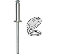 Restagraf - Rivets Épanouis avec Chapos Blancs pour Plaques d'Immatriculation - Diamètre 4 mm - Longueur 16 mm - Réf. 4996 - Boîte de 400