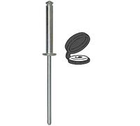 Restagraf - Rivets Épanouis avec Chapos Noirs pour Plaques d'Immatriculation - Diamètre 4 mm - Fixation Durable sur Carrosserie ou Support Plastique - Réf. 4998 - Boîte de 300