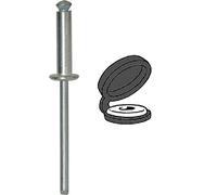 Restagraf - Rivets Épanouis avec Chapos Noirs pour Plaques d'Immatriculation - Diamètre 4 mm - Longueur 16 mm - Réf. 4999 - Boîte de 400