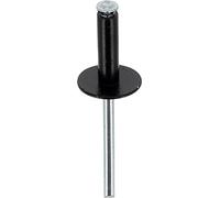 Restagraf - Rivets Épanouis Noirs pour Plaques d'Immatriculation - Diamètre 4,8 mm - Fixation Durable sur Carrosserie ou Support Plastique - Réf. 224867 - Blister de 19