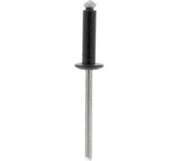 Restagraf - Rivets Épanouis Noirs pour Plaques d'Immatriculation - Diamètre 4,8 mm - Fixation Durable sur Carrosserie ou Support Plastique - Réf. 4710 - Sachet de 36