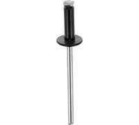 Restagraf - Rivets Épanouis Noirs pour Plaques d'Immatriculation - Diamètre 4 mm - Fixation Durable sur Carrosserie ou Support Plastique - Réf. 4712 - Sachet de 44