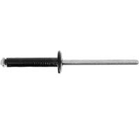 Restagraf - Rivets Épanouis Noirs pour Plaques d'Immatriculation - Diamètre 4 mm - Fixation Durable sur Carrosserie ou Support Plastique - Réf. 224866 - Blister de 20