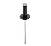 Restagraf - Rivets Épanouis Noirs pour Plaques d'Immatriculation - Diamètre 4 mm - Longueur 10 mm - Réf. 4920 - Boîte de 250