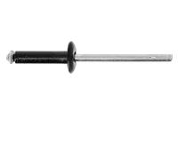Restagraf - Rivets Épanouis Noirs pour Plaques d'Immatriculation - Diamètre 4 mm - Longueur 16 mm - Réf. 4713 - Sachet de 45