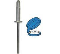 Restagraf - Rivets Expansés avec Chapos Bleus pour Plaques d'Immatriculation - Diamètre 4 mm - Fixation Durable sur Carrosserie ou Support Plastique - Réf. 4506 - Boîte de 400