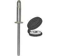 Restagraf - Rivets Expansés avec Chapos Noirs pour Plaques d'Immatriculation - Diamètre 4 mm - Fixation Durable sur Carrosserie ou Support Plastique - Réf. 4507 - Boîte de 400