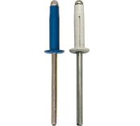 Restagraf - Rivets Expansés Bleus, Blancs pour Plaques d'Immatriculation - Diamètre 4 mm - Fixation Durable sur Carrosserie ou Support Plastique - Réf. 225108 - Blister de 8