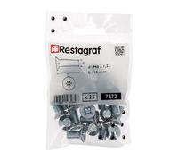 Restagraf - Vis à Métaux Tête Fraisée - M8-1.25 x 16 mm - Acier Classe 4.8 - DIN 965 - Fixation Pièces Mécaniques, Carrosserie - Réf. 7272 - Sachet de 25