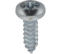 Restagraf - Vis à Tôle - Tête Cylindrique Bombée Pozidrive - Acier Zingué Blanc - Standard DIN 7981 - Fixation Carrosserie - Réf. 627 - Sachet de 40