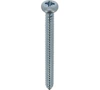 Restagraf - Vis à Tôle - Tête Cylindrique Bombée Pozidrive - Acier Zingué Blanc - Standard DIN 7981 - Fixation Carrosserie - Réf. 636 - Sachet de 25