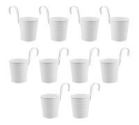 RESTALLADNWEST Lot de 10 pots de fleurs en métal à suspendre avec trou de drainage pour balcon clôture