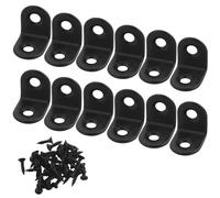 RESTALLADNWEST Lot de 22 équerres, 20 × 20 mm, équerres en L en acier inoxydable noir, pour meubles, équerres d'angle avec 44 vis