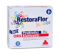Restaraflor Junior | 5 MLD de l'UFC de la souche probiotique L. Rhamnosus GG | pour les enfants | Saveur de framboise agréable | 12 sachets twinctifs
