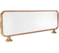 Restaurant clôture de confidentialité Translucide en Verre rayé Partition Decorative Table Table Table Séparateur (Couleur: Or, Taille: 30x120cm)