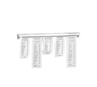 Restaurant commande billet clip piste, Support de glissière en alliage d'aluminium for pince commande restaurant, paquet 2 ou 3 40-80cm(2pcs,60cm/23.4in)