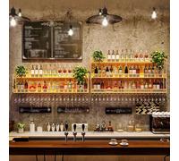 Restaurant Commercial Mur Mont Rasse-vin, Salon Suspendu à vin Suspendu, Porte-vin Industrielle pour Les Bouteilles de vin, Porte-Verre à vin Moderne, Grand Rangement, adapté FO