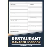Restaurant Manager Logbook: Daily Task Management tracker for Hotels, Restaurants, and Cafés | 120 Pages.