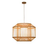 Restaurant Pendant Lighting Natural Wicker Chandelier, Boho Lamp Shade with Adjustable Cord. E27 Dining Living Room Kitchen Hanging Lamp(40cm/15.7in)