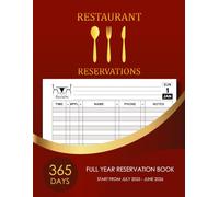Restaurant Reservation July 2025-June 2026: 365 Day Guest Booking Diary | Hostess Table Log