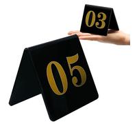 Restaurant Table Réservation Signage Signes Numériques 1-25 1-50 1-100, Tente Style Acrylique Panneaux De Numéro 8x8cm, Conception Inclinable Des Deux Côtés Facile À Lire(1-50)
