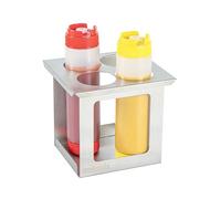 Restaurantware 1 porte-bouteille à presser en acier inoxydable à 4 trous, 6,3 cm de diamètre, s'adapte à une ouverture de 1/6, passe au lave-vaisselle, support à rebord intégré pour bouteilles de