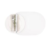Restaurantware Lot de 6 Sets de Table ovales en Vinyle Blanc gaufré, 40,6 x 30,5 cm