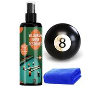 Restaurateur de boules de billard - Doux brouillard de rénovation des rayures avec serviette, spray nettoyant pour boules de piscine, rénovateur de revêtement, restauration des boules pour hommes