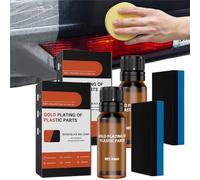 Restaurateur Plastique Voiture,2pc Renovateur Plastique,Renovateur Plastique Voiture Extérieur,Efface Rayure Plastique,Enduit Cristal Voiture,Plastic Coating Agent,Réparation pour Plastiques Auto