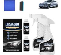 Restauration de phares, kit de liquide de restauration de phares automobiles Delighteal, nettoyant de polissage de voiture multifonctionnel, remise à neuf du revêtement hydrophobe amélioré (2)