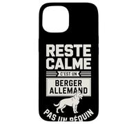 Reste Calme C'est Un Berger Allemand Pas Un Requin Coque pour iPhone 15
