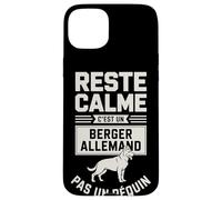 Reste Calme C'est Un Berger Allemand Pas Un Requin Coque pour iPhone 15 Plus