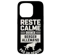 Reste Calme C'est Un Berger Allemand Pas Un Requin Coque pour iPhone 15 Pro