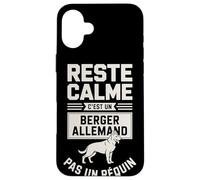Reste Calme C'est Un Berger Allemand Pas Un Requin Coque pour iPhone 16 Plus