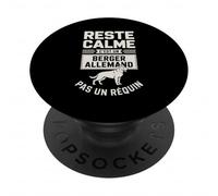 Reste Calme C'est Un Berger Allemand Pas Un Requin PopSockets PopGrip Adhésif
