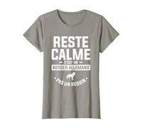 Reste Calme C'est Un Berger Allemand Pas Un Requin T-Shirt, Femme, Ardoise, 3XL