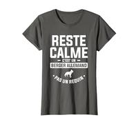 Reste Calme C'est Un Berger Allemand Pas Un Requin T-Shirt, Femme, Asphalte, XL