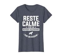 Reste Calme C'est Un Berger Allemand Pas Un Requin T-Shirt, Femme, Bleu Chiné, XS