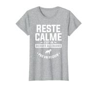 Reste Calme C'est Un Berger Allemand Pas Un Requin T-Shirt, Femme, Gris Chiné, XS